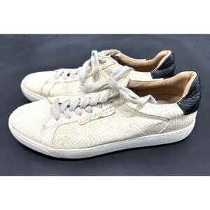 Men's Allsaints Cream  and Black snakeskin leather sneakers - 41